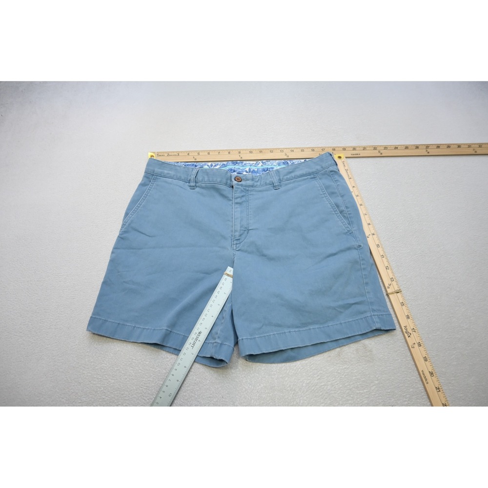 Tommy Bahama Boracay Shorts Mens 35 Blue Cotton Tencel Stretch Chino Excellent